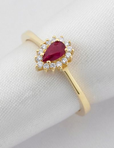 Klasik Anturaj Damla Yakut Yüzük resmi