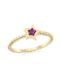 0.05 Karat Yakut 14 Ayar Altın Yıldız Yüzük resmi