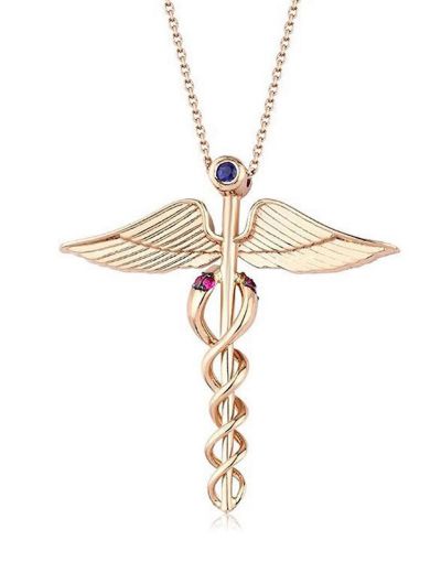 Safir ve Yakut Tıp Sembol Kolye resmi