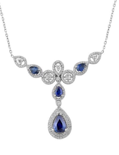 Pırlanta Safir Prenses Kolye resmi