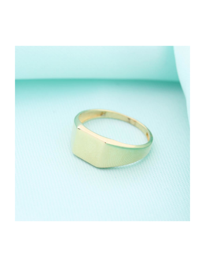 14K Altın Kare Parlak Chocolate Yüzük 4Y28113 resmi