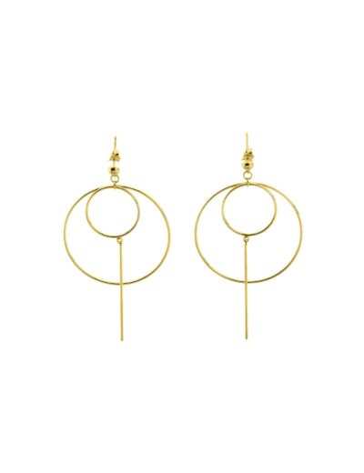 Minimalist Çemberler Altın Küpe resmi