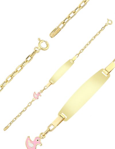 Altın Bebek Künye Bileklik-Ördek Figürlü resmi