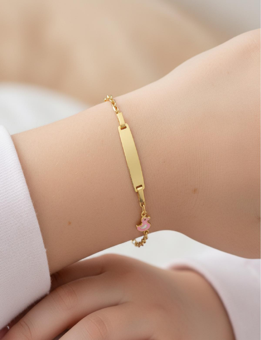 Altın Bebek Künye Bileklik-Ördek Figürlü resmi