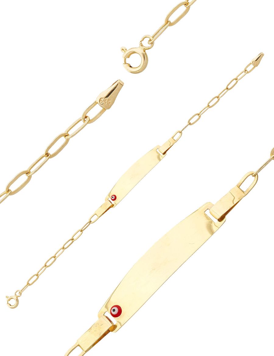 Altın Çocuk Künye Bileklik-Göz Boncuklu resmi