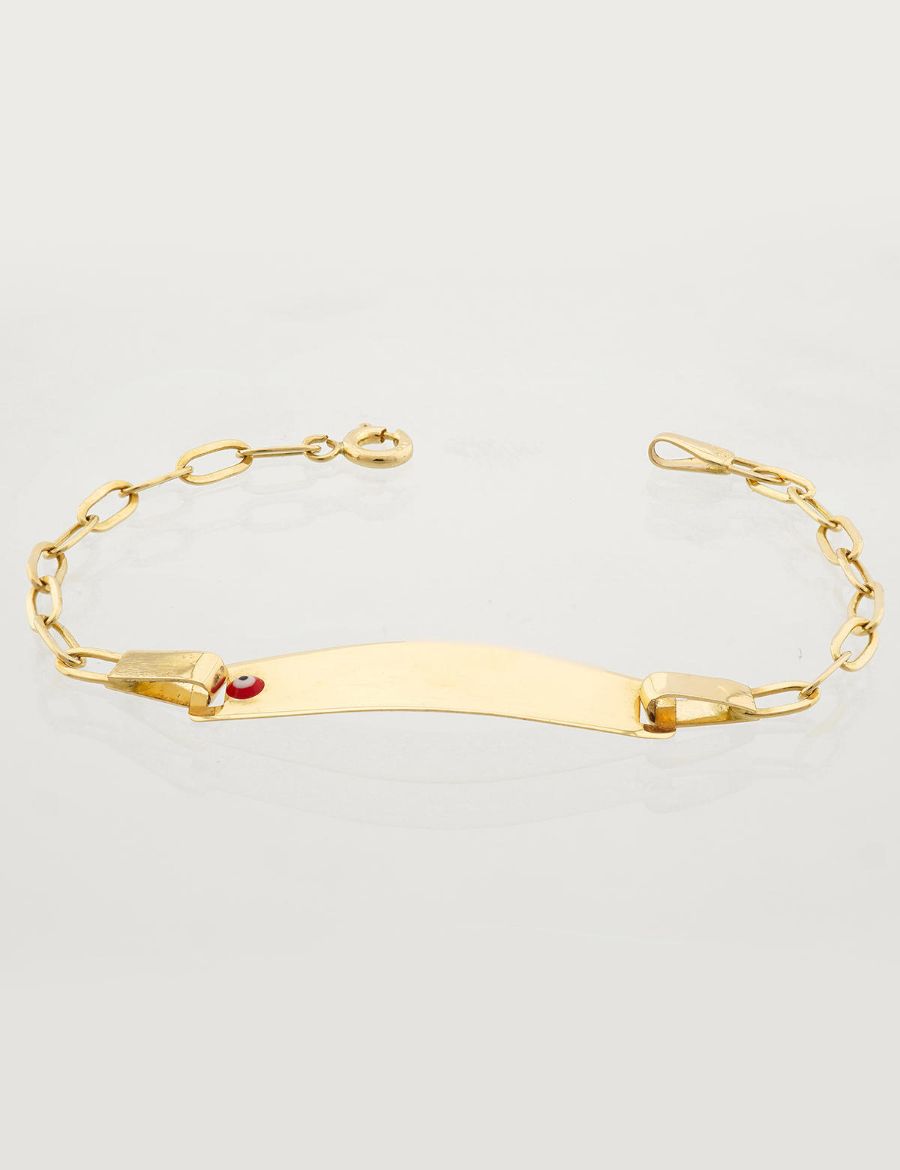 Altın Çocuk Künye Bileklik-Göz Boncuklu resmi