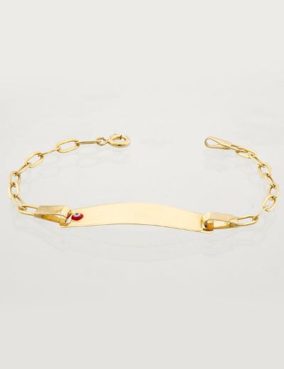 Altın Çocuk Künye Bileklik-Göz Boncuklu resmi