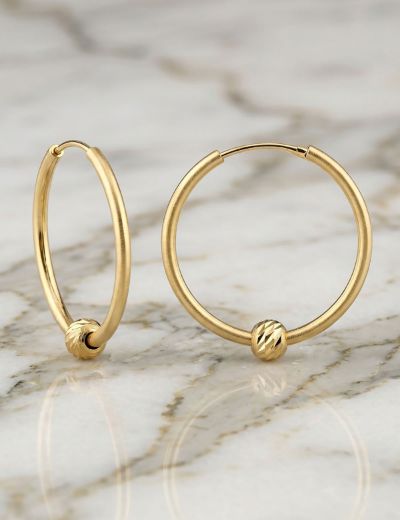 14 Ayar Dorikalı Halka Küpe (Çapı: 2.1cm) resmi