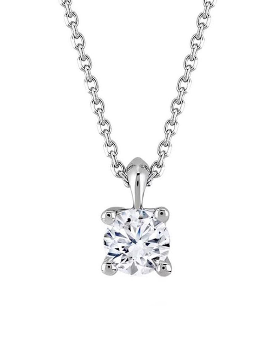 0.20ct Karat E-F VS Pırlanta Tel Tırnak Tektaş Kolye resmi