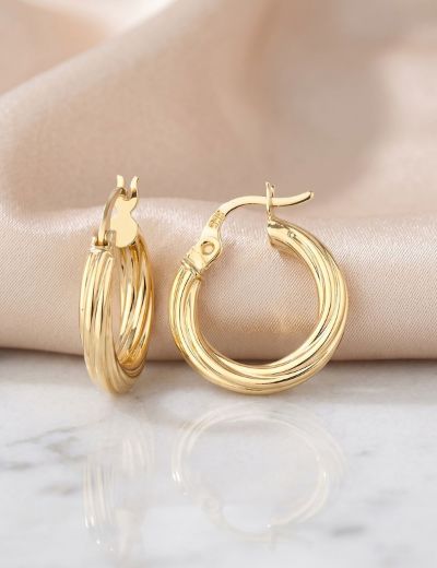 Burma Altın Halka Küpe (Çapı: 2 cm) resmi