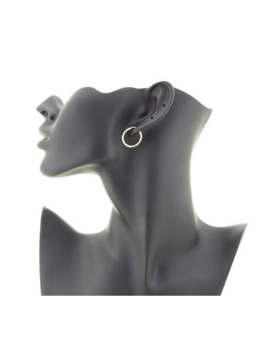 Yelpaze Kalemli Altın Halka Küpe (Çapı: 1.8cm) resmi