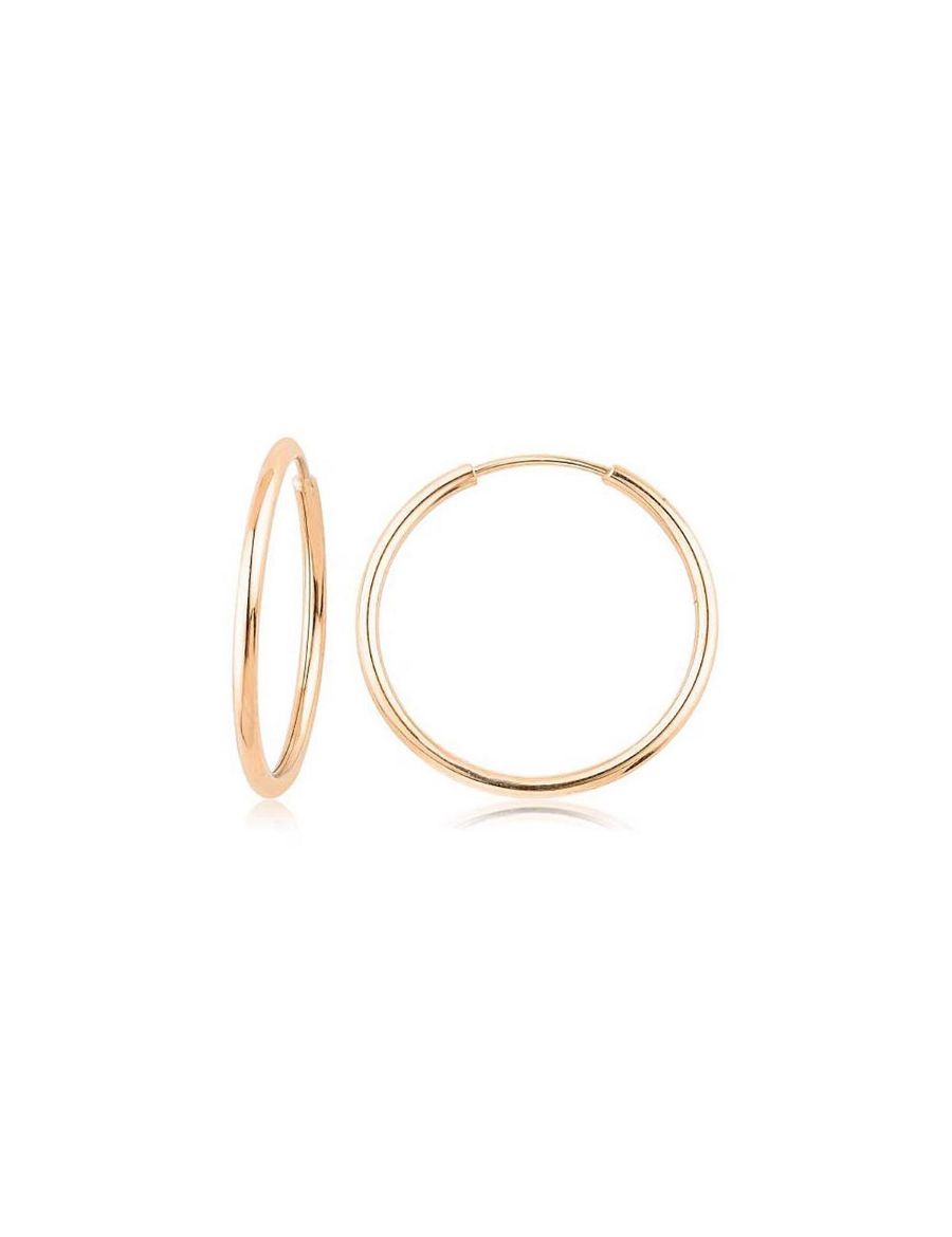 Pembe Altın Halka Küpe (Rose gold - Çapı: 2.20cm)  resmi