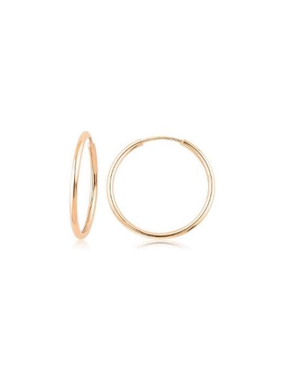 Pembe Altın Halka Küpe (Rose gold - Çapı: 2.20cm) resmi