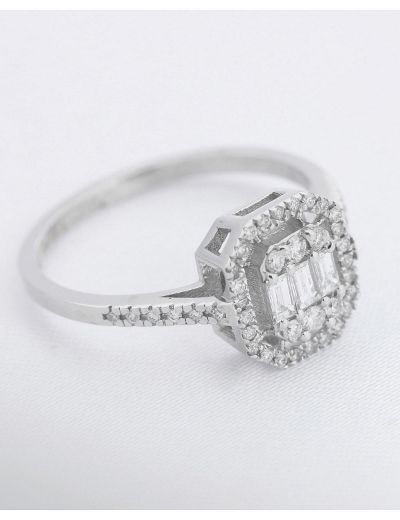 0.33 Karat Baget Pırlanta Yüzük  (G-H VS/Klasik) resmi