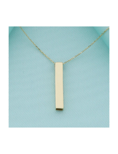 14 Ayar Altın Kare İsimli Çubuk Kolye resmi