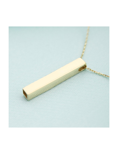 14 Ayar Altın Kare İsimli Çubuk Kolye resmi