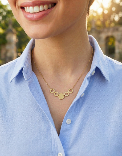 Halka 14K Altın Kolye  4N37019 resmi