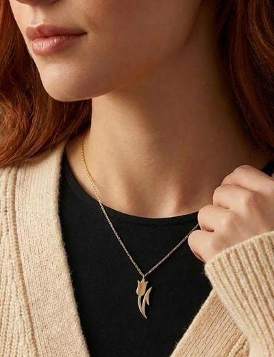 Lale Altın Kolye-14 Ayar resmi