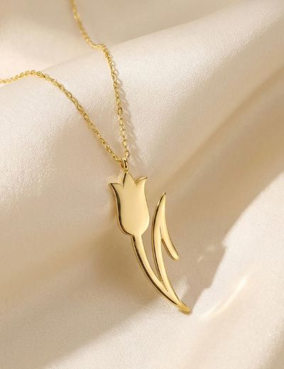 Lale Altın Kolye-14 Ayar resmi