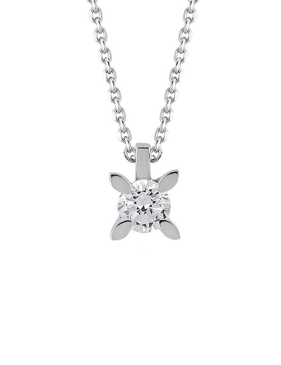 0.25 Karat H-I VS Pırlanta Badem Tırnak Tektaş Kolye resmi