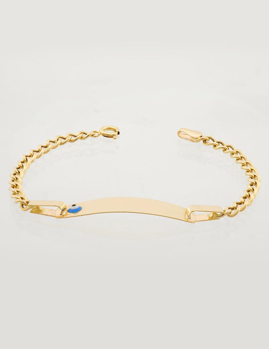 Altın Bebek Künye Bileklik-Nazar Boncuklu resmi