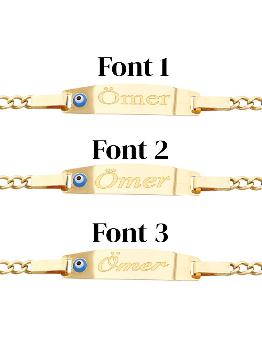 Altın Bebek Künye Bileklik-Nazar Boncuklu resmi