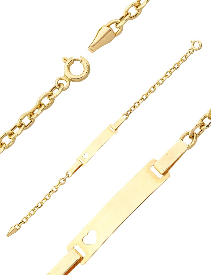 Altın Bebek Künye Bileklik-Kalp Figürlü resmi