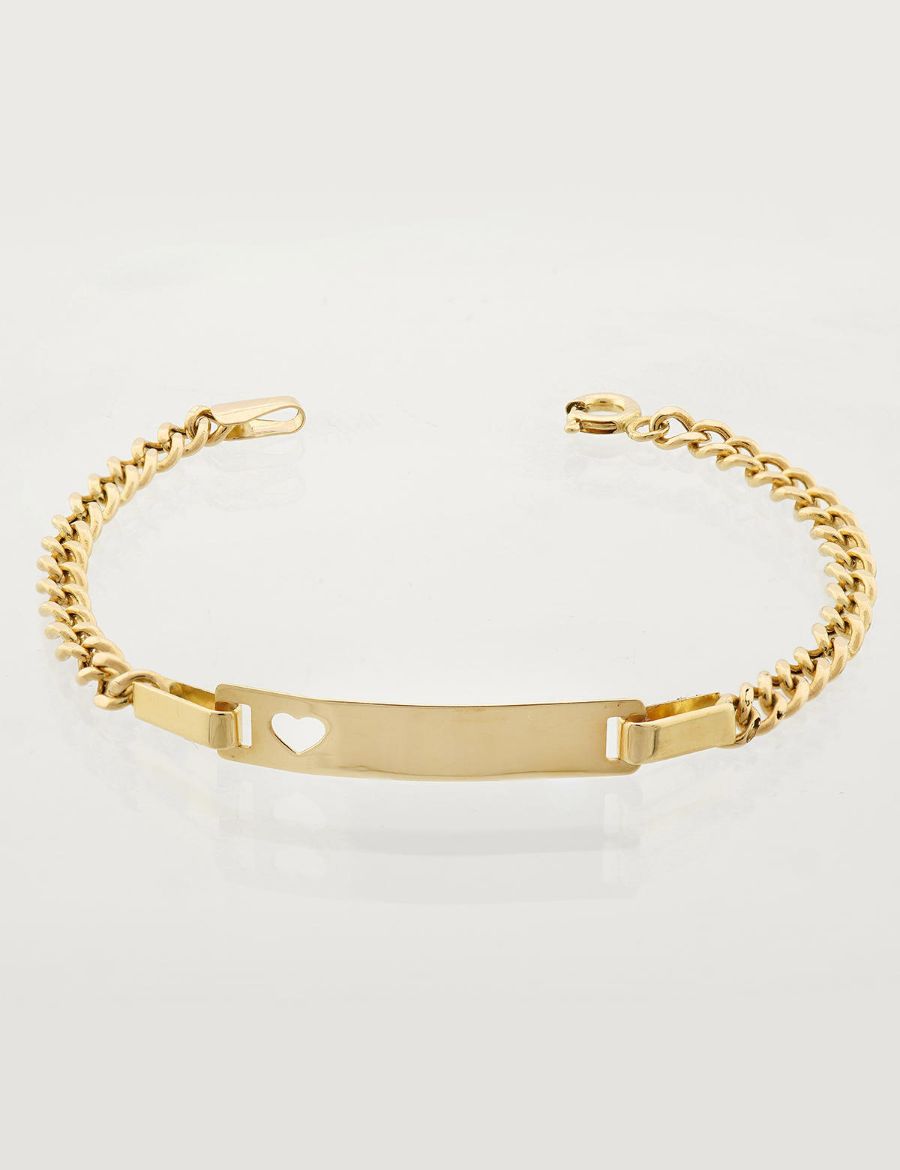 Altın Bebek Künye Bileklik-Kalp Figürlü resmi