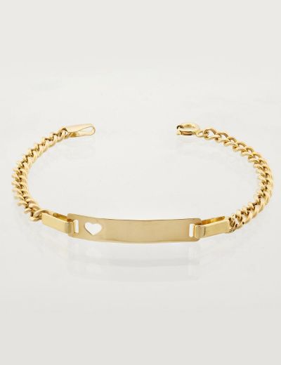 Altın Bebek Künye Bileklik-Kalp Figürlü resmi