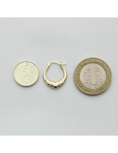 Altın Küçük Kalp Küpe (Çap: 1.6cm) resmi
