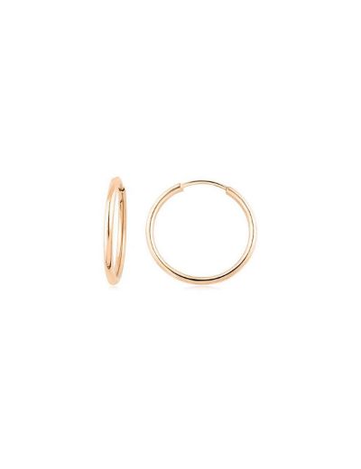 Pembe Altın Küçük Halka Küpe (Çapı: 1.8cm) resmi