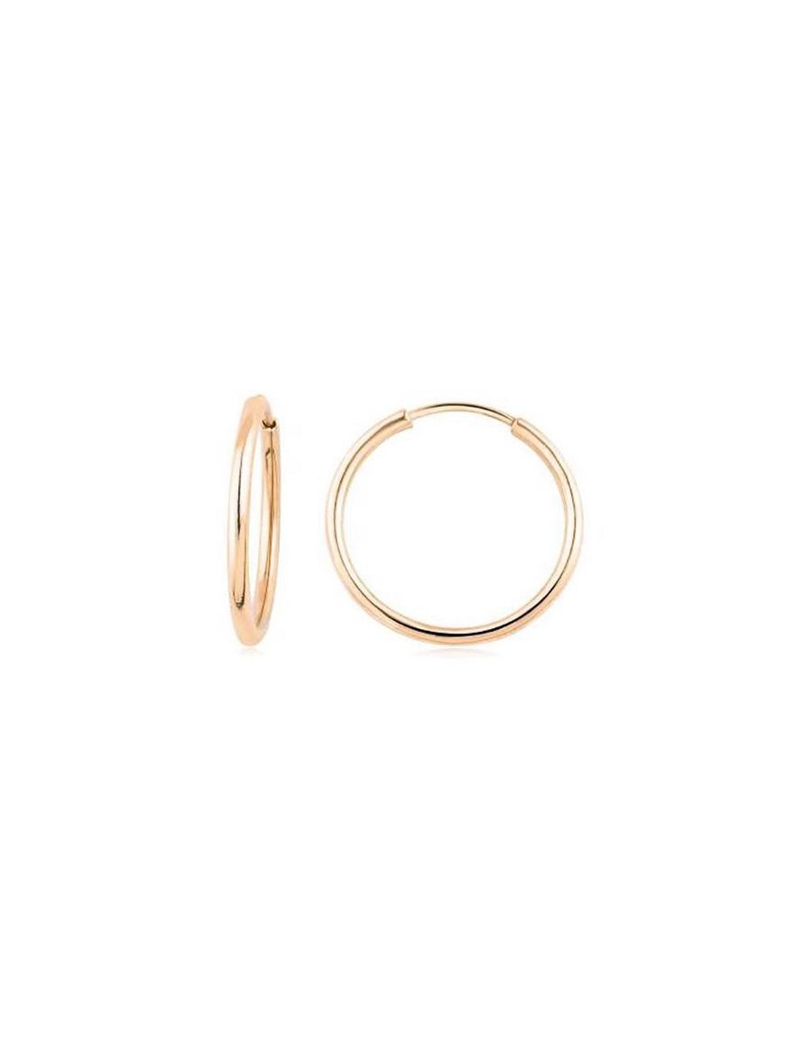 Pembe Altın Minik Halka Küpe (Rose Gold - Çap: 1.5cm)  resmi