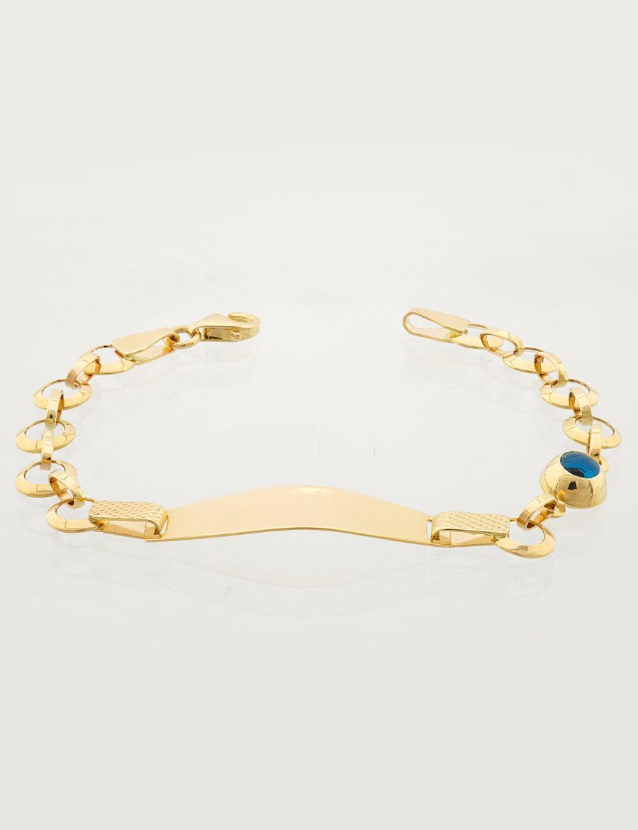 Göz Boncuğu Nazarlık Altın Çocuk Künye Bileklik resmi