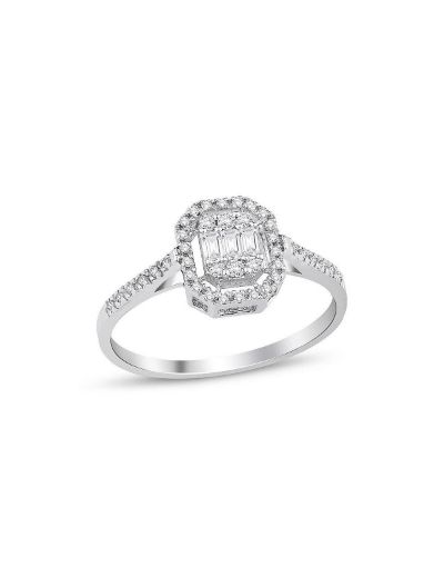 0.24 Karat Baget Pırlanta Yüzük  (G-H VS/Klasik) resmi