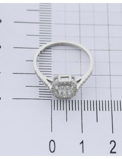 0.24 Karat Baget Pırlanta Yüzük  (G-H VS/Klasik) resmi