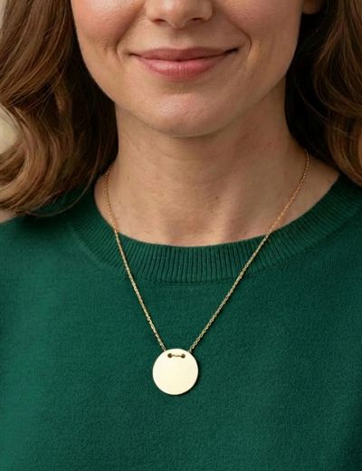 14 Ayar Altın Plaka Kolye resmi