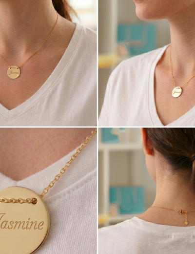 14 Ayar Altın Plaka Kolye resmi