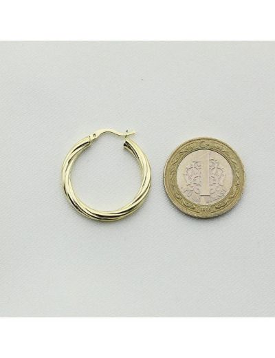 Burma Altın Halka Küpe (Çapı:2.8cm) resmi