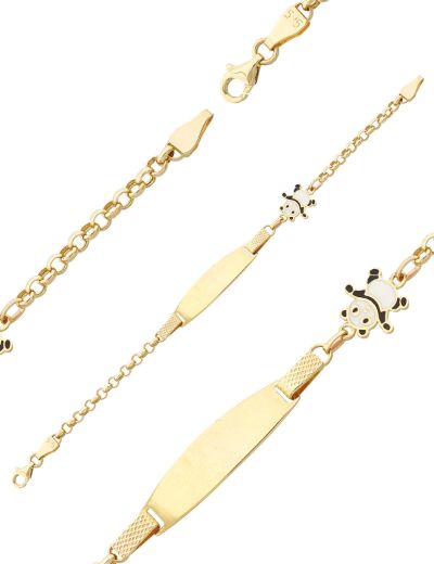 Panda Altın Çocuk Künye Bileklik resmi