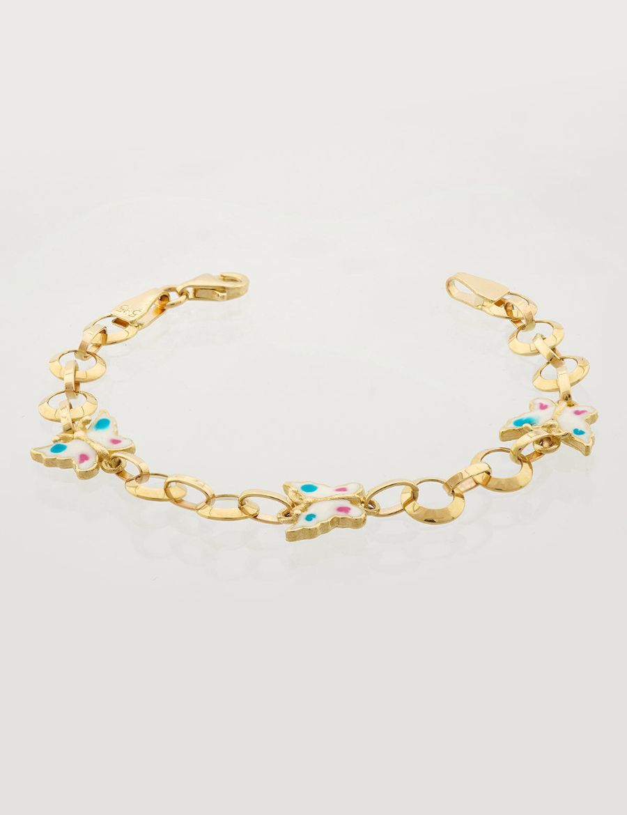 Renkli Kelebek Altın Çocuk Bileklik resmi