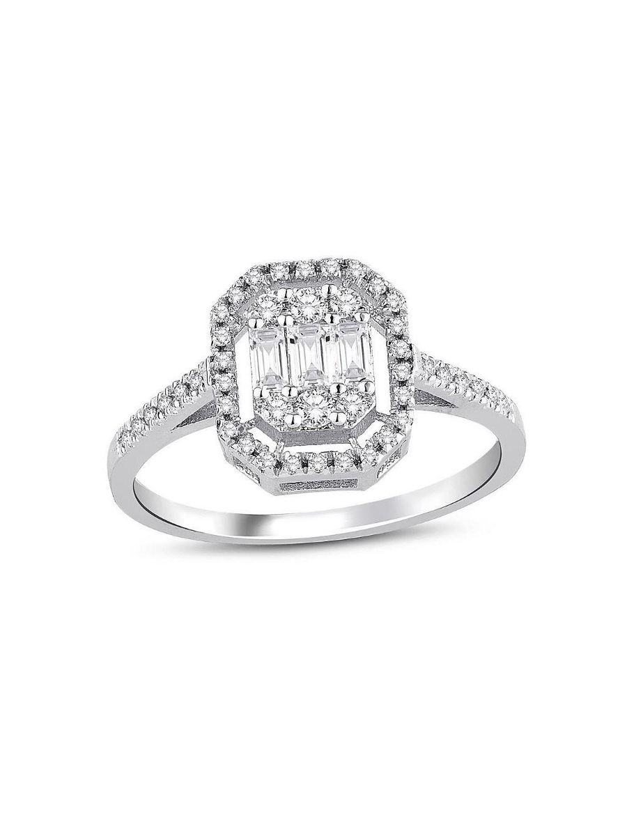 0.38 Karat Baget Pırlanta Yüzük  (E-F VS/Klasik) resmi