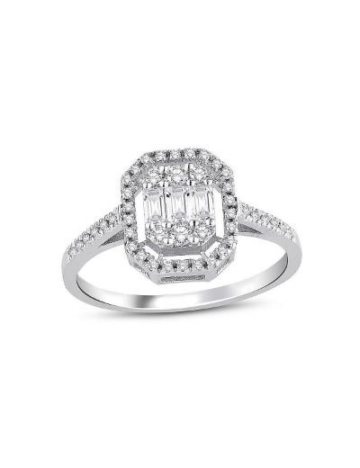 0.38 Karat Baget Pırlanta Yüzük  (E-F VS/Klasik) resmi