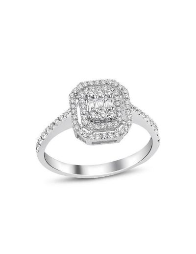 0.31 Karat Baget Pırlanta Yüzük  (G-H VS/2Sıra) resmi