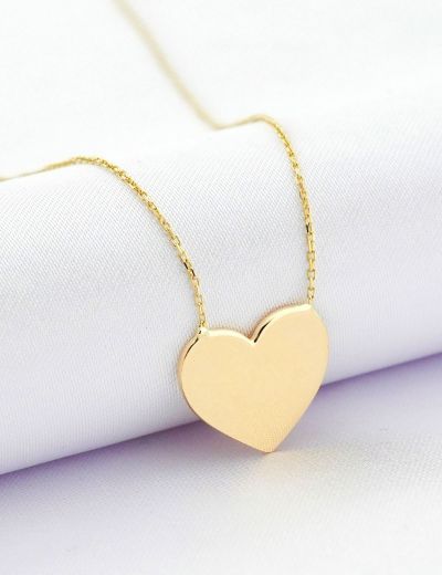 Kişiye Özel İsimli Altın Kalp Kolye - 14 Ayar resmi