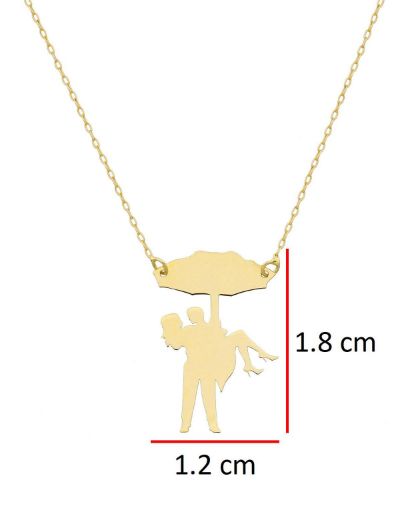 Bir Şemsiyenin Altında 14K Altın Kolye resmi