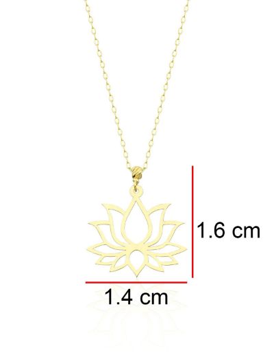 14 Ayar Altın Lotus Çiçeği Kolye resmi