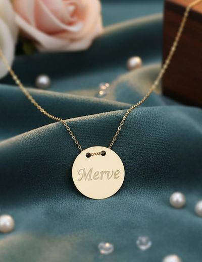 İsimli Plaka Altın Kolye - 14 Ayar resmi