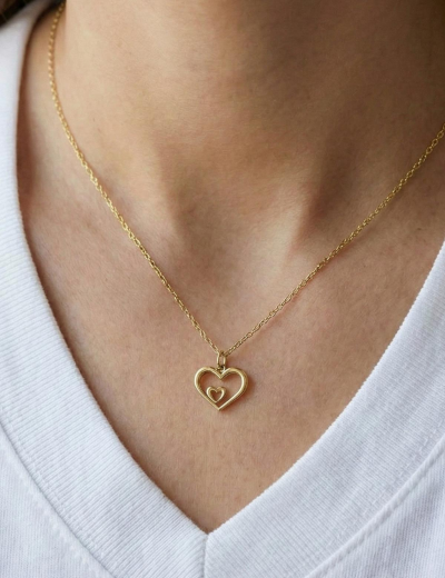 Kalbimdeki Yerin 14 Ayar Altın Kolye resmi