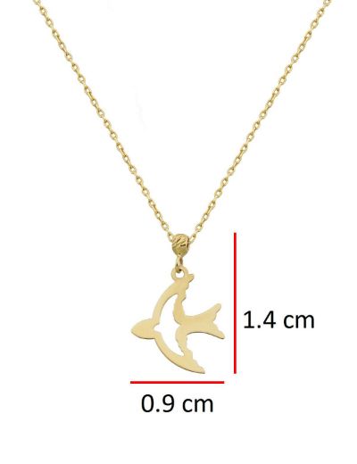 14K Altın Dorikalı Kırlangıç Kolye  4N37004 resmi