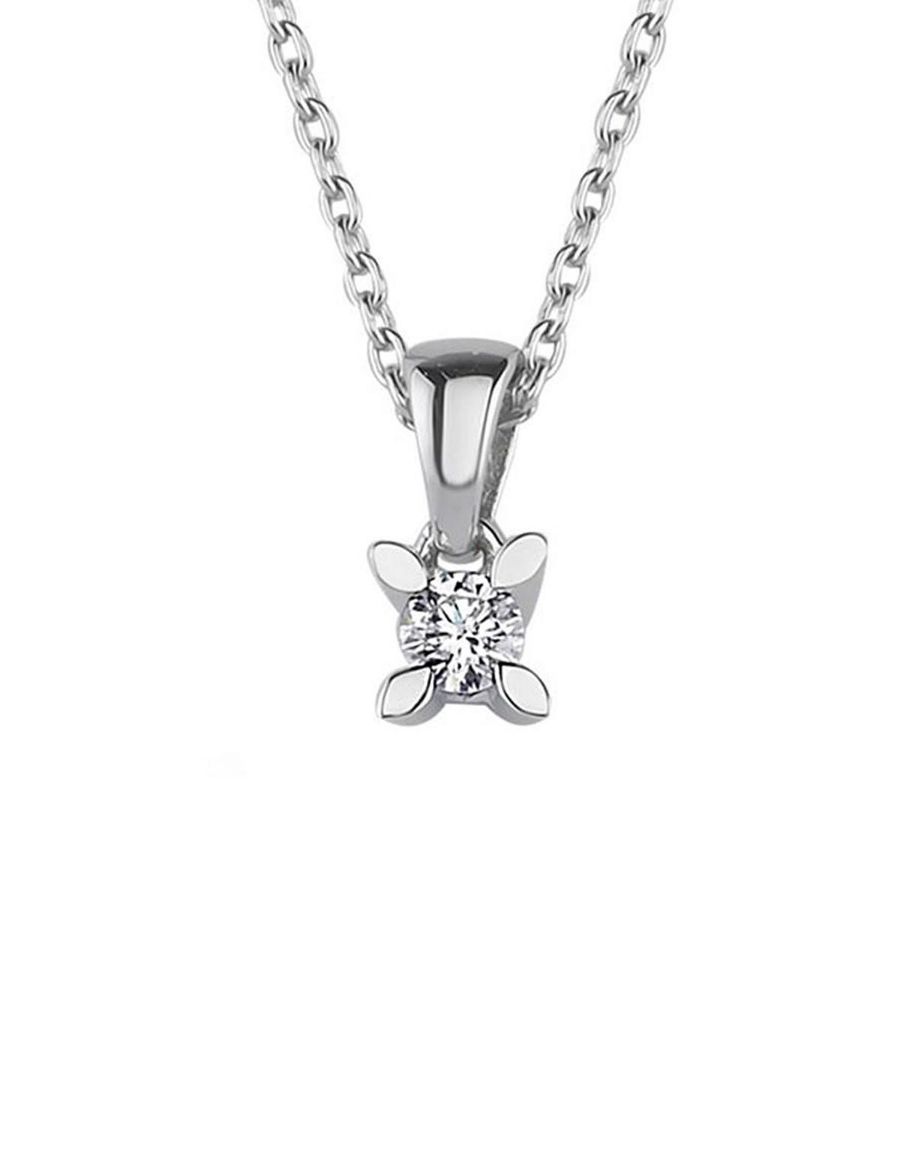 0.10 Karat H-I vs Pırlanta Badem Tırnak Tektaş Kolye resmi